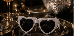 After Dark wedding edit with heart sunglasses and mirrorball details