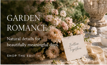 Garden Romance wedding edit with soft florals, ribbon and romantic stationery