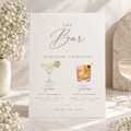 Personalised wedding bar sign for signature cocktails